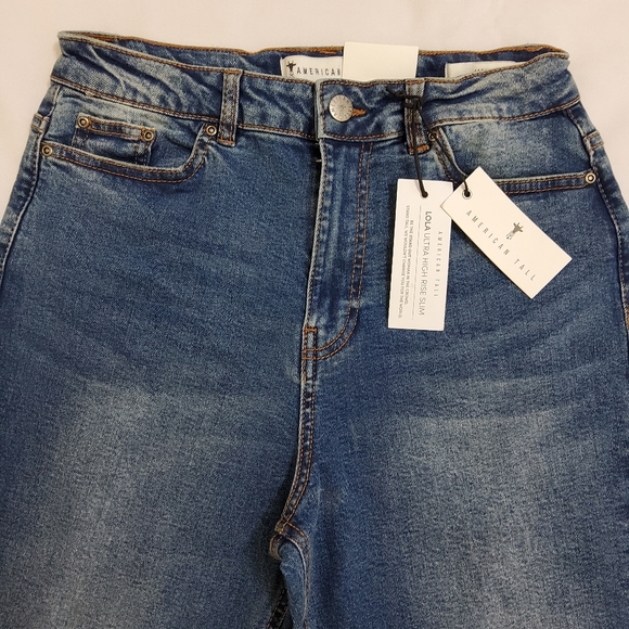 AMERICAN TALL NEW LOLA SLIM-FIT TALL HIGH WAISTED JEANS SIZE 29T BLUE - Picture 7 of 12